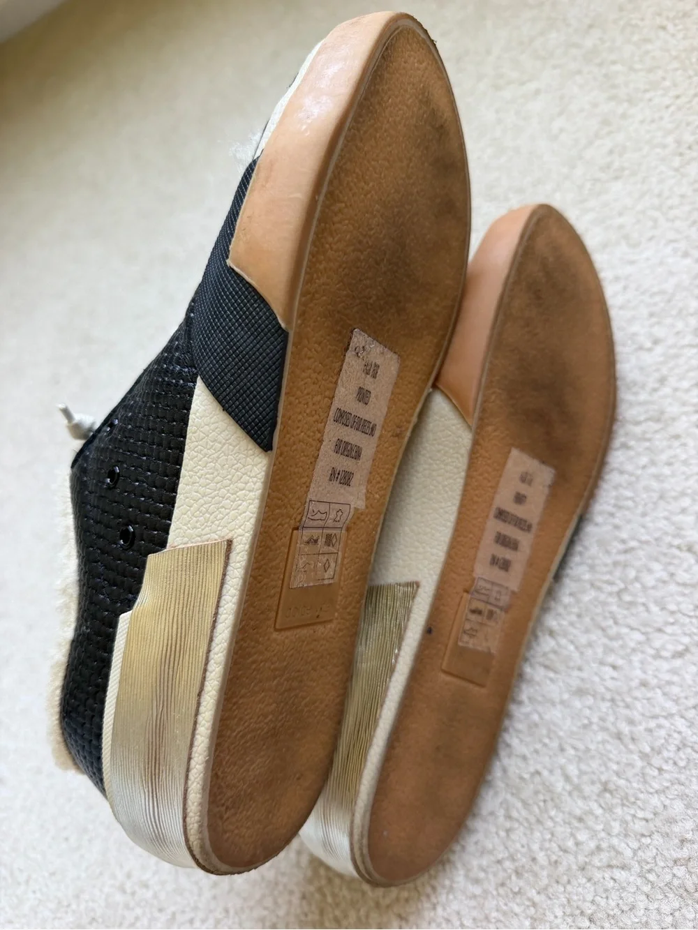 Dolce Vita Black Sneakers with Cream Sherpa Trim